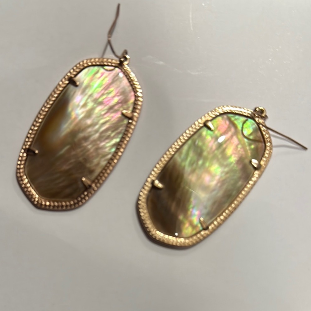 Elegant Gold and Iridescent Earrings